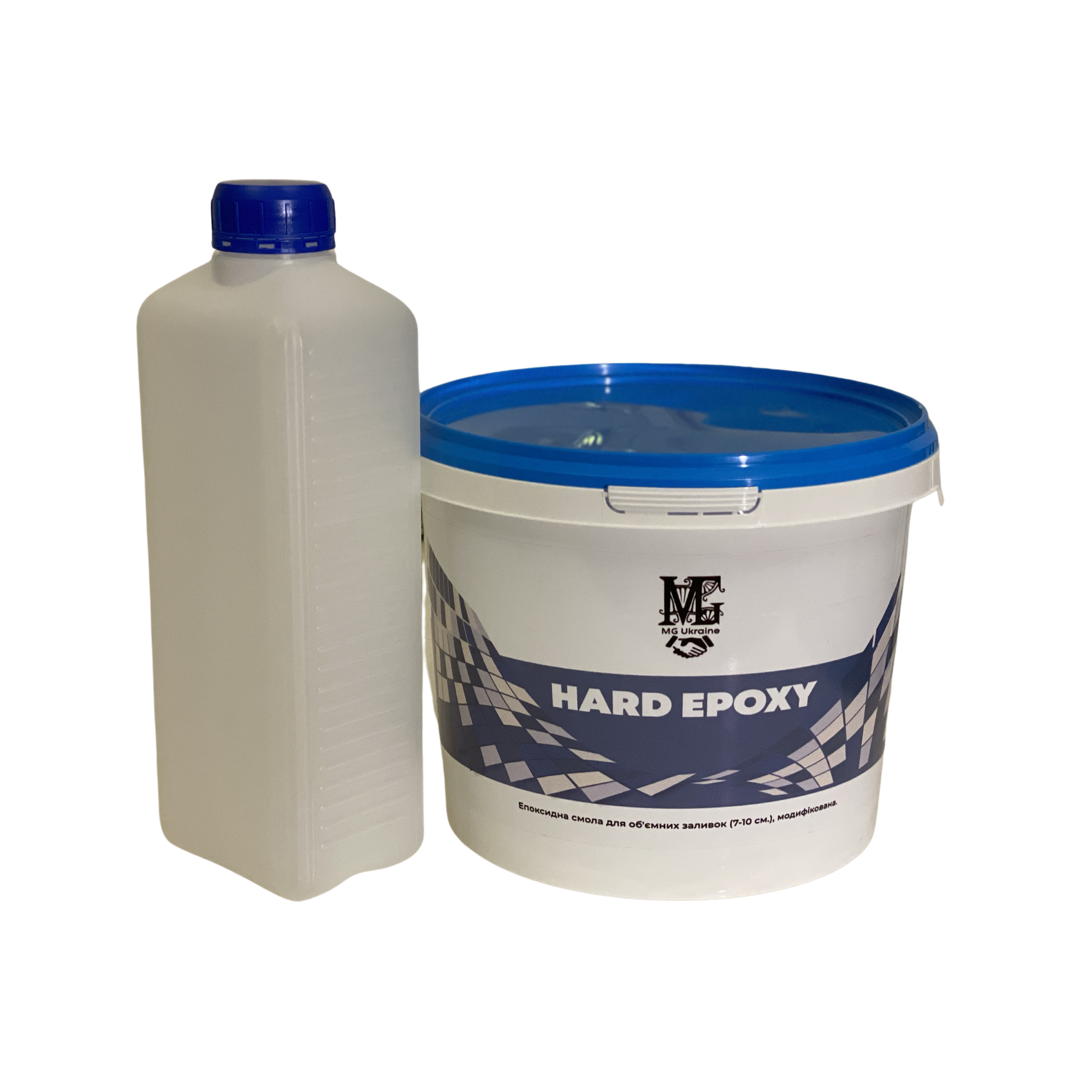 

Эпоксидная смола прозрачная HARD EPOXY для объемных заливок столешниц с отвердителем (толщина слоя до 7см) 3кг
