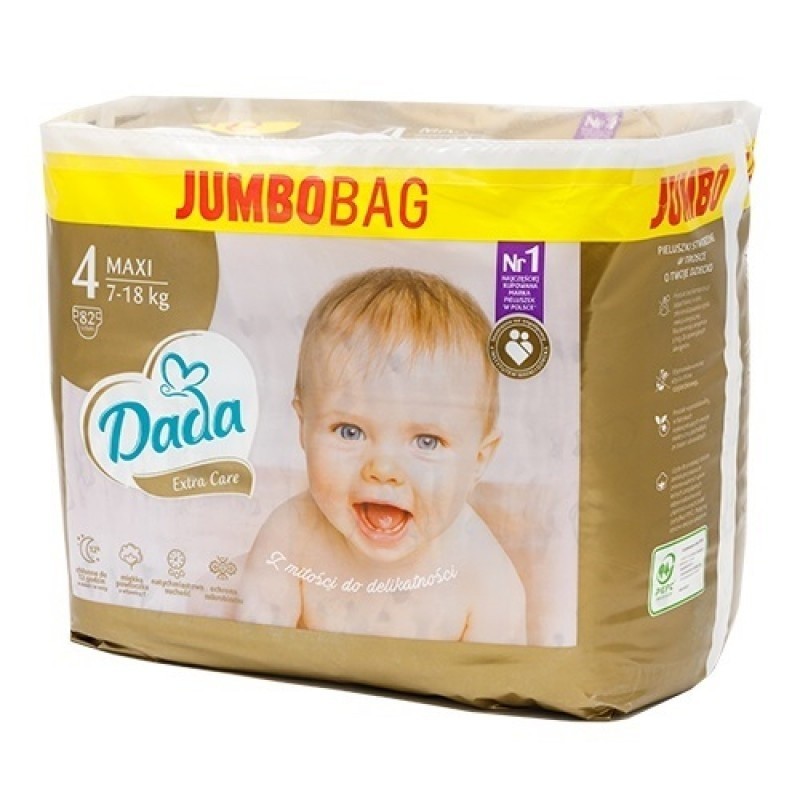 

Підгузки Dada Extra Care 4 MAXI 82 шт / 7‑18 кг JUMBO BAG