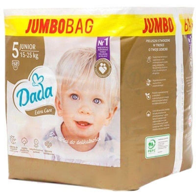 

Підгузки Dada Extra Care 5 JUNIOR 68 шт / 15‑25 кг JUMBO BAG