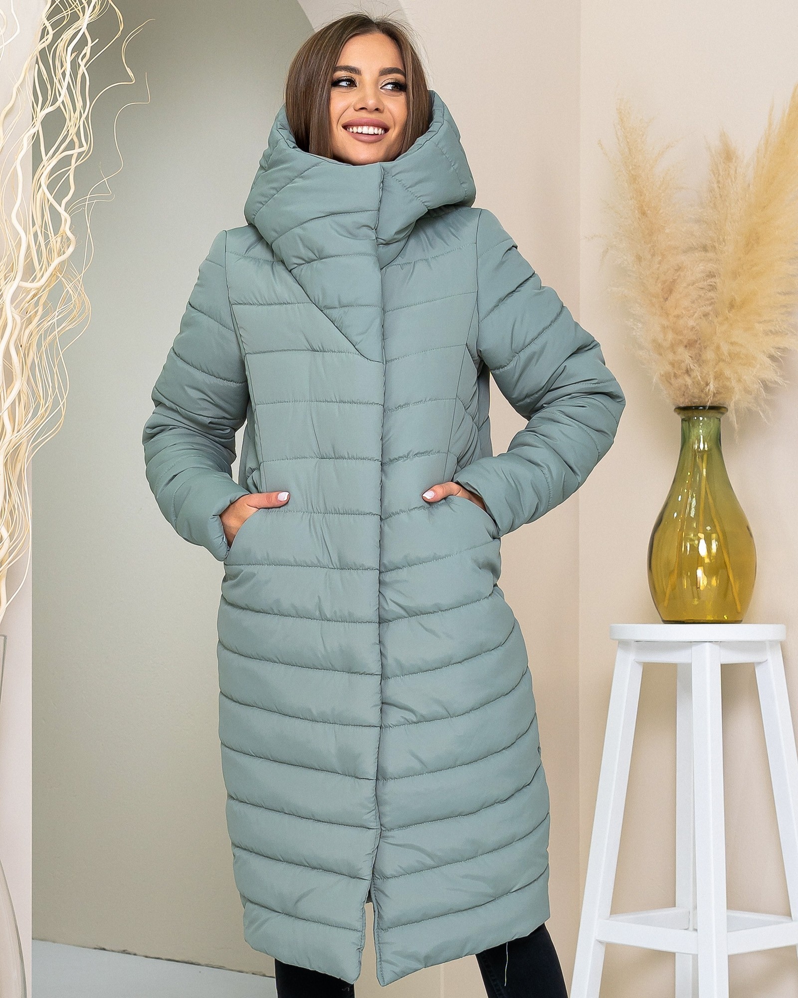 

Куртка кокон Khan Madonna шалфей  М, Куртка кокон Khan Madonna шалфей 46 М