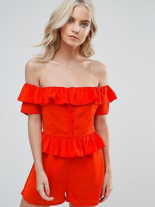 

Комбинезон с рюшами Fashion Union AS020521-22  Оранжевый, Комбинезон с рюшами Fashion Union AS020521-22 M Оранжевый