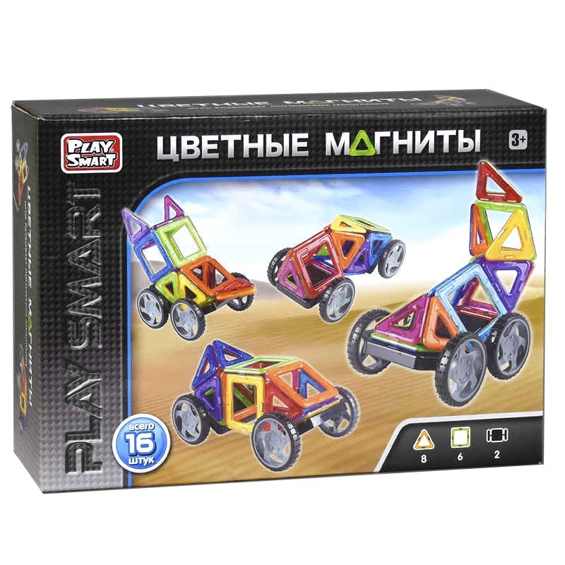 

Детский магнитный конструктор Play Smart 2426 16 деталей