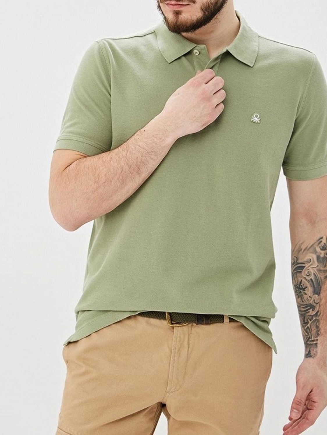 

Поло Benetton 3089J3124  Зеленый, Поло Benetton 3089J3124 S Зеленый