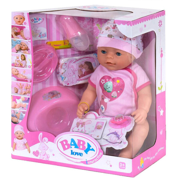 

Пупс функциональный интерактивный Baby Love 42 см с горшком и аксессуарами (5974926)