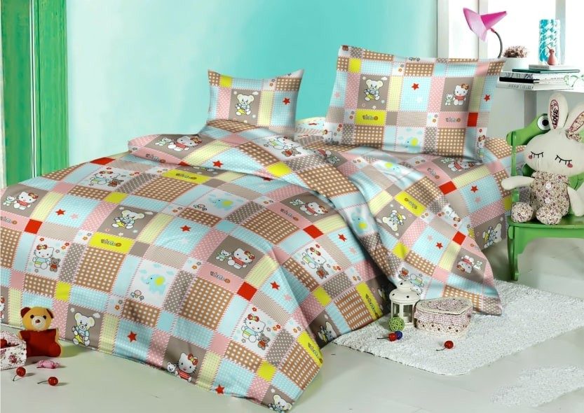 

Простынь MirSon Бязь 17-0501 Hello kitty 180х220 см