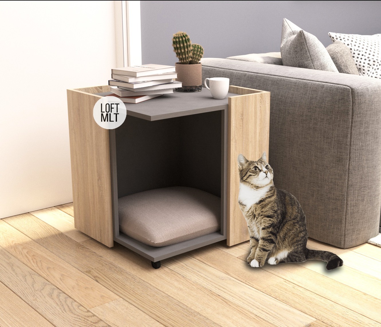 

Домик-столик для кошек LoftMLT Pet01 53x53x56