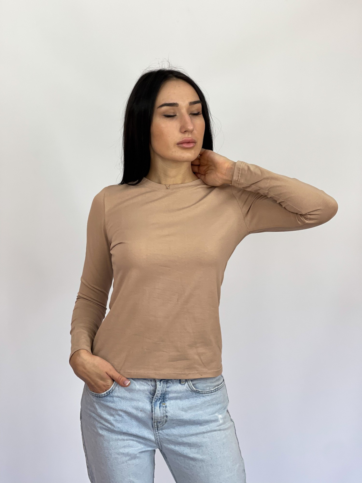 

Лонгслив Baysho базовый Кулирка Бежевый XS (bk0701-250)
