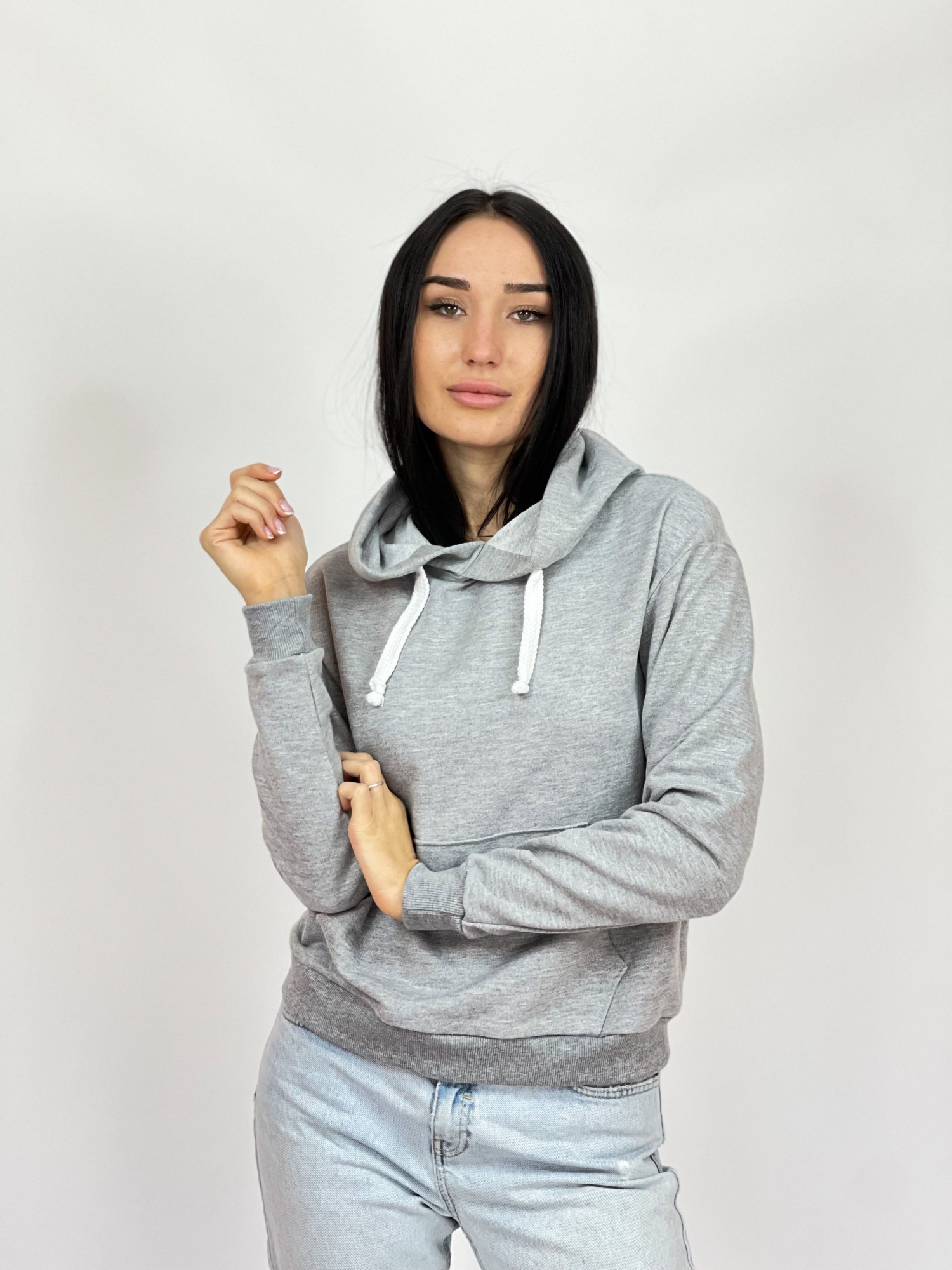 

Худи Baysho базовое трехнитка, серый меланж L (bt1202-295)