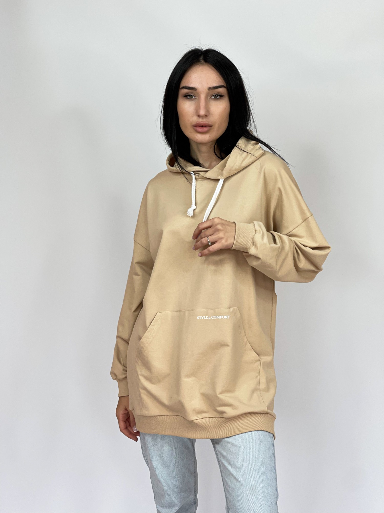 

Худи оверсайз без флиса Двунитка, XL Бежевый (bd1203-250)