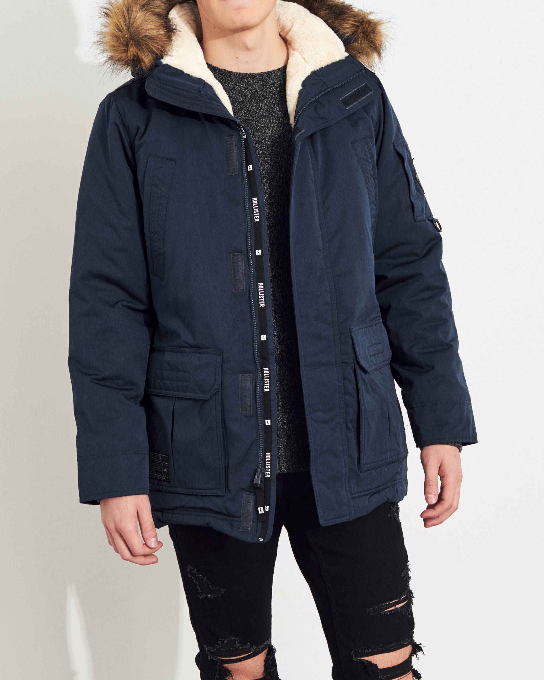 

Парка мужская - парка зимняя Hollister HC7054M XL Темно-синий