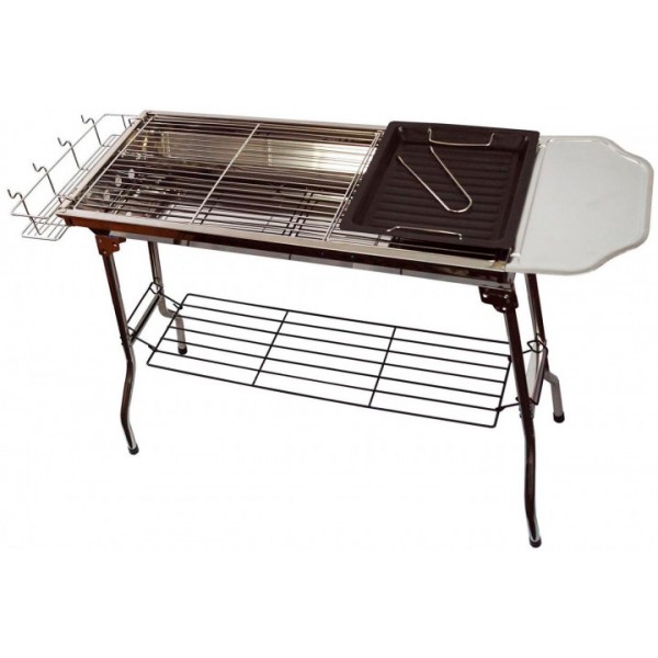 

Переносной складной мангал барбекю гриль BBQ Grill TDS Серебристый (5068)