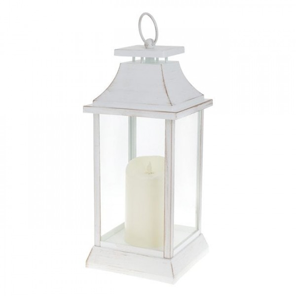 

Подсвечник-фонарь со свечей LED белый Flora 12766
