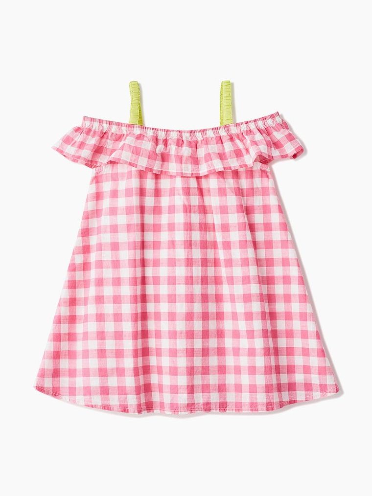 

Платье - сарафан в клетку Benetton 4CJM5VC70 150 cm (87654150cm) Розовый