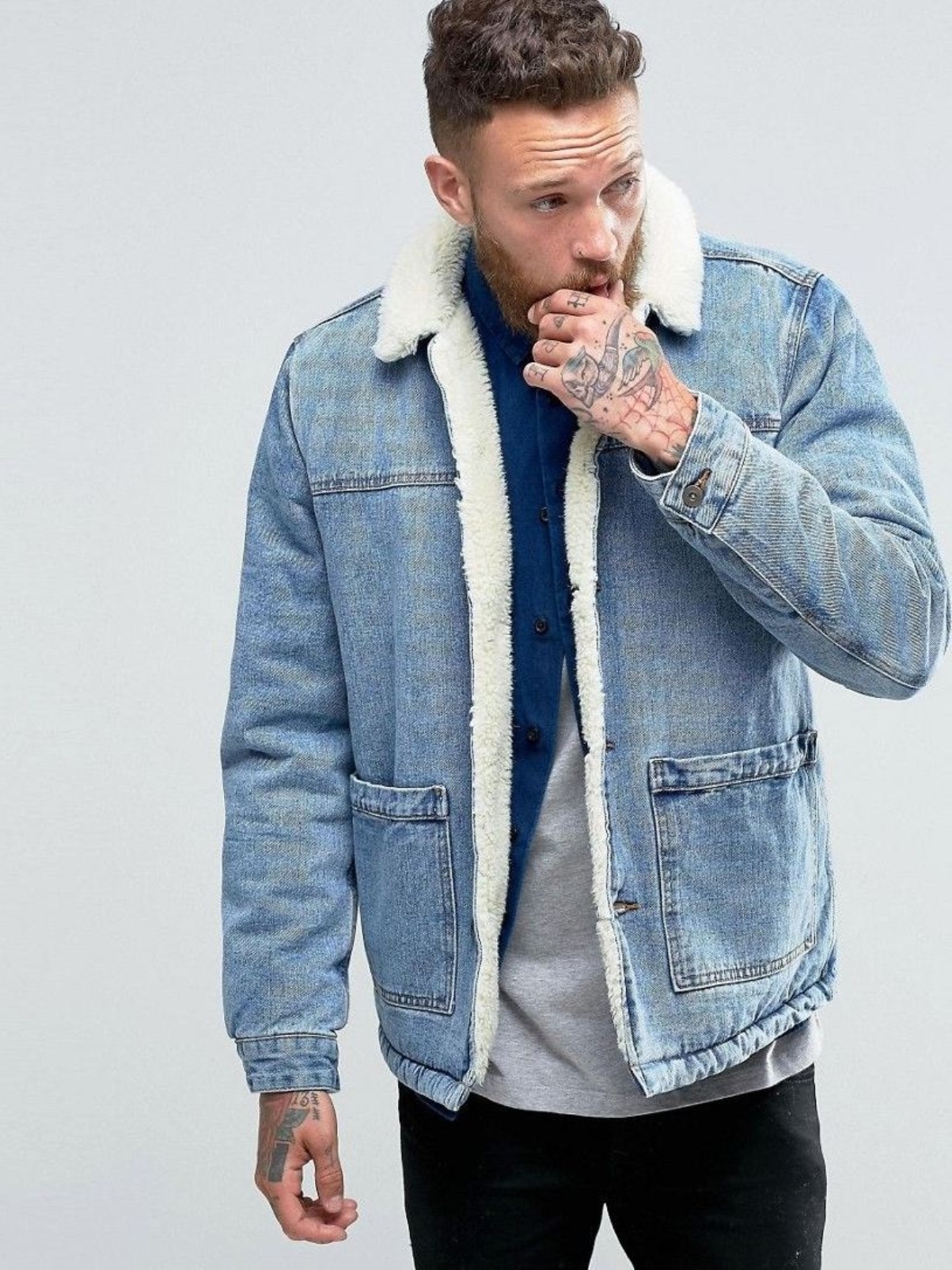 

Голубая джинсовая куртка ASOS ASA021020-2 3XS Голубой