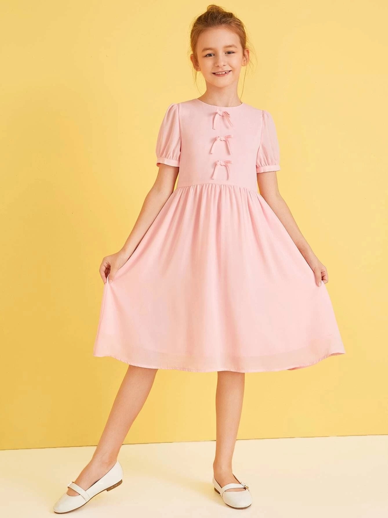 

Расклешенное платье Shein 07190703974 140 cm (91971140cm) Розовый