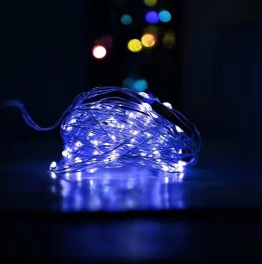 

Гирлянда светодиодная нить синий 50м 500 Led 8 Режимов IP44 дом и улица провод белый