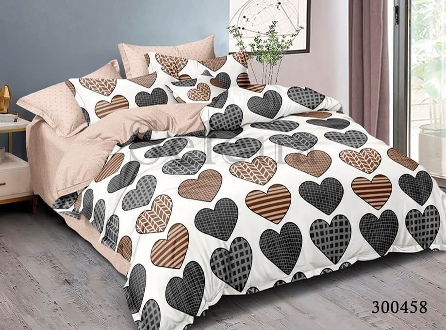 

Постельное белье сатин Selena Геометрия сердец 300458 Полуторный