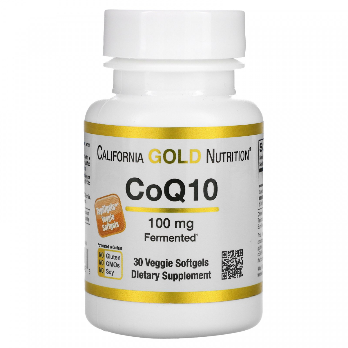 

Коэнзим Q10 California Gold Nutrition (Coenzyme Q10 CoQ10) 100 мг 30 овощных мягких капсул