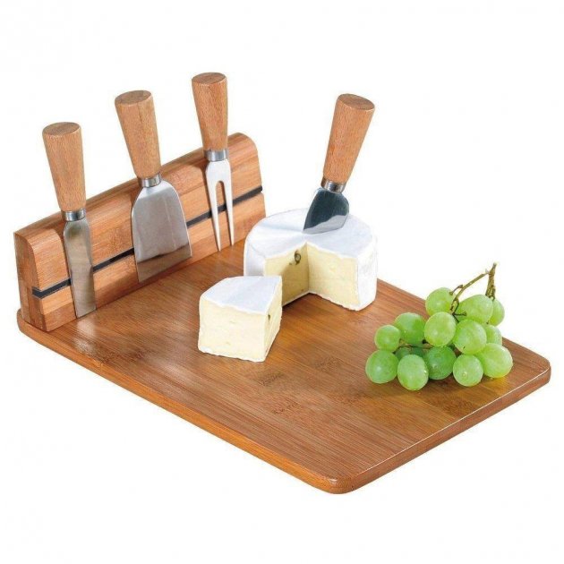 

Сервировочная деревянная сырная доска с приборами HouseWare (30 x 21 x 8,5 см) Бамбук