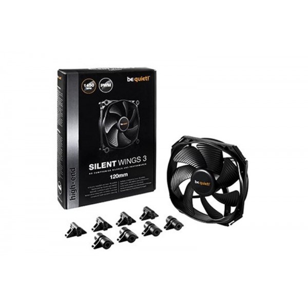 

Вентилятор be quiet! SilentWings 3 120mm PWM (BL066), 120x120x25 мм, 4-pin, черный