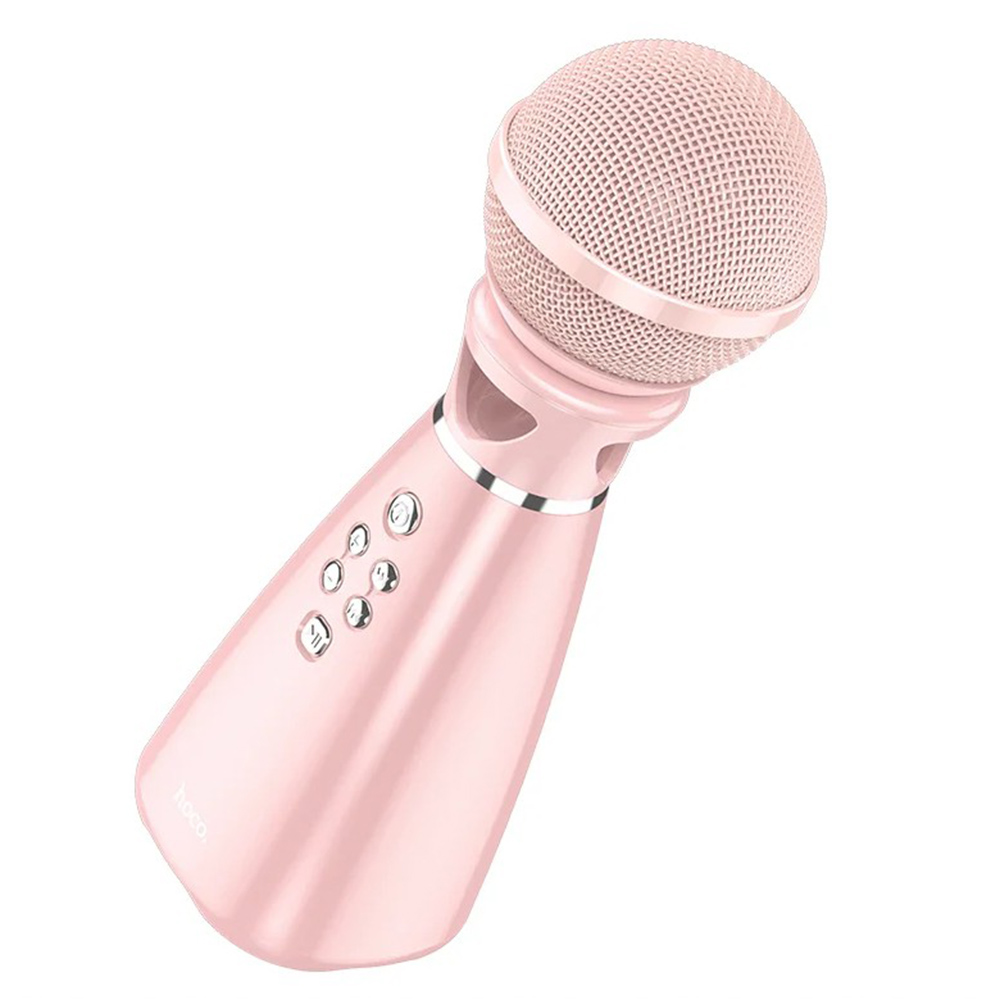 

Микрофон караоке беспроводной, портативная акустика (колонка) Hoco BK6, Pink