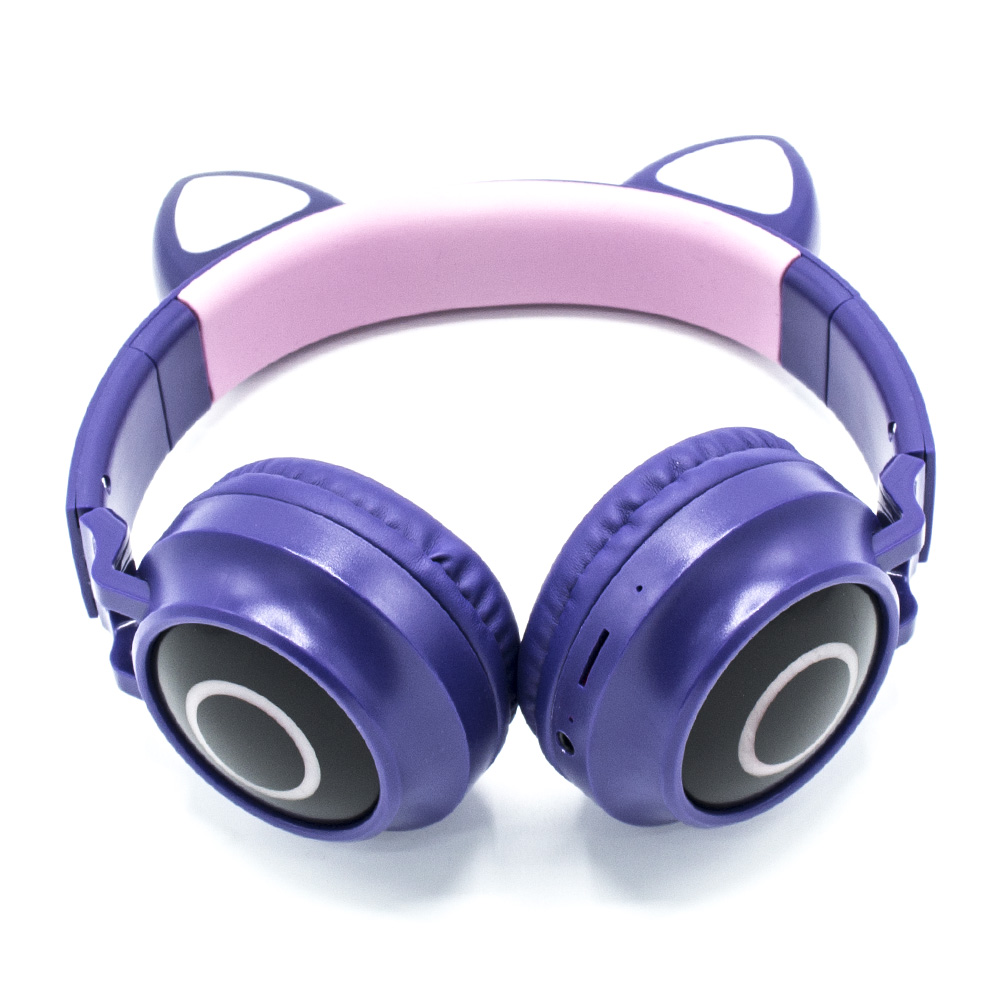 

Bluetooth наушники детские CAT EAR BK-28C с кошачьими ушками и подсветкой Purple