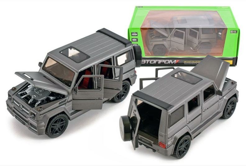 

Детская игрушка машина инерционная металлическая 7688 "АВТОПРОМ" 1:24 Mercedes-benz G65, свет, звук, открываются двери цвет матово-серый