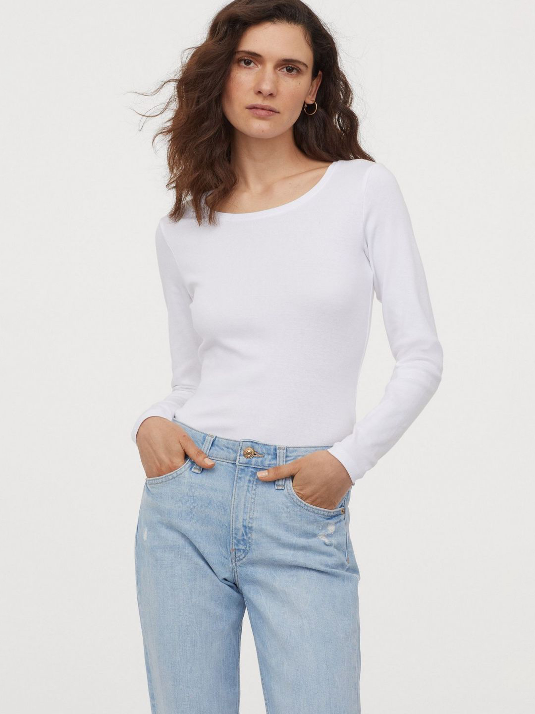 

Лонгслив H&M 0516000 XL Белый