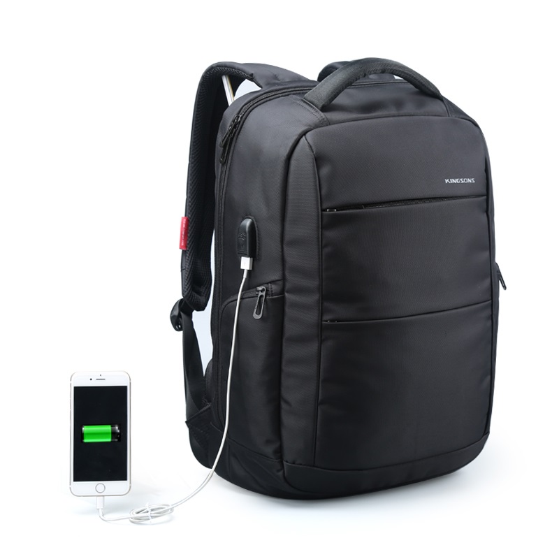 

Рюкзак городской Kingsons KS3142W Black с USB портом анти-вор защита от порезов