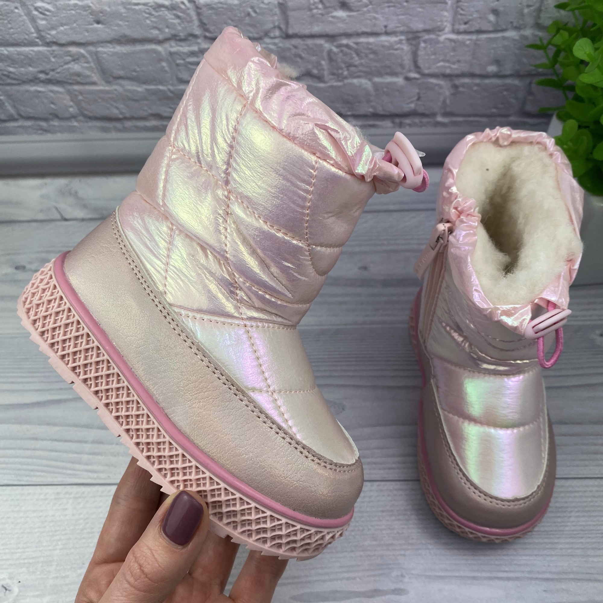 

Дутики зимние на девочку Kimboo 1079 р.23 14,9 см розовые