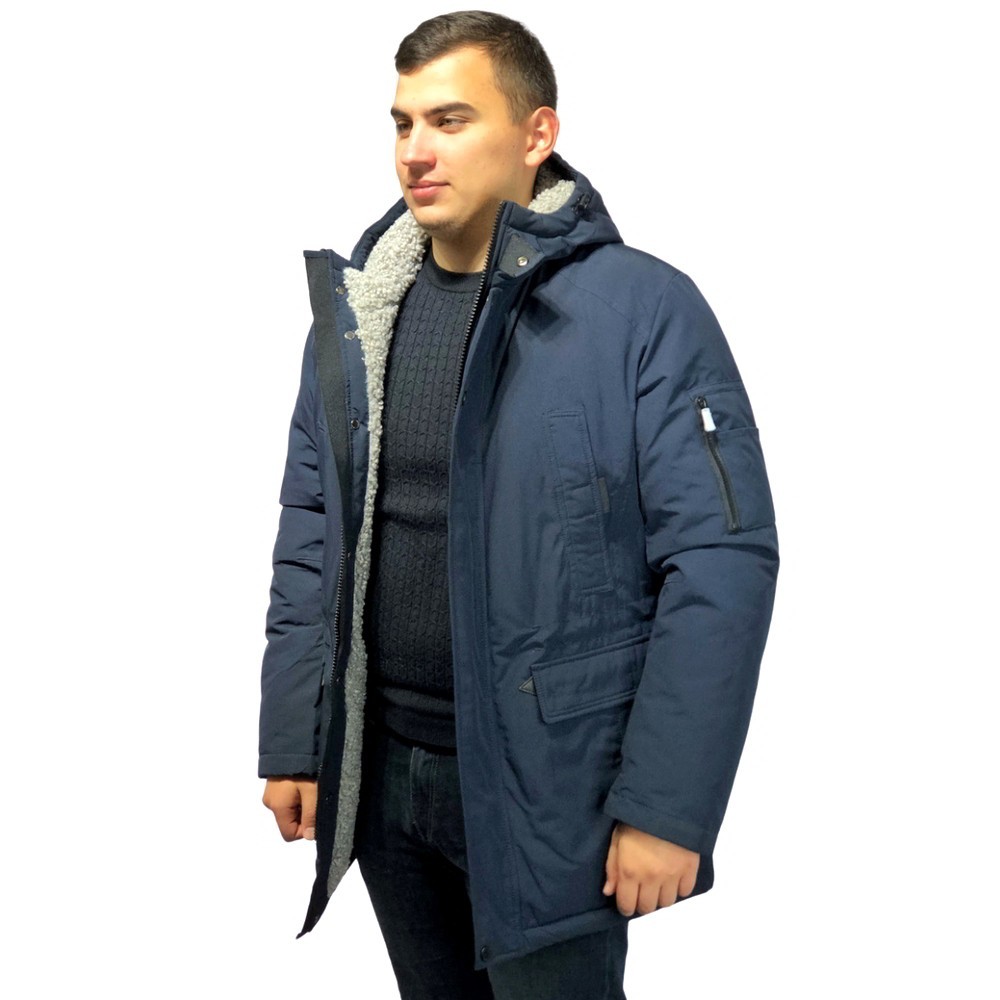 

Мужcкая зимняя куртка ​Vivacana  67AW718M синяя удлиненная, Мужcкая зимняя куртка ​Vivacana 2XL 67AW718M синяя удлиненная