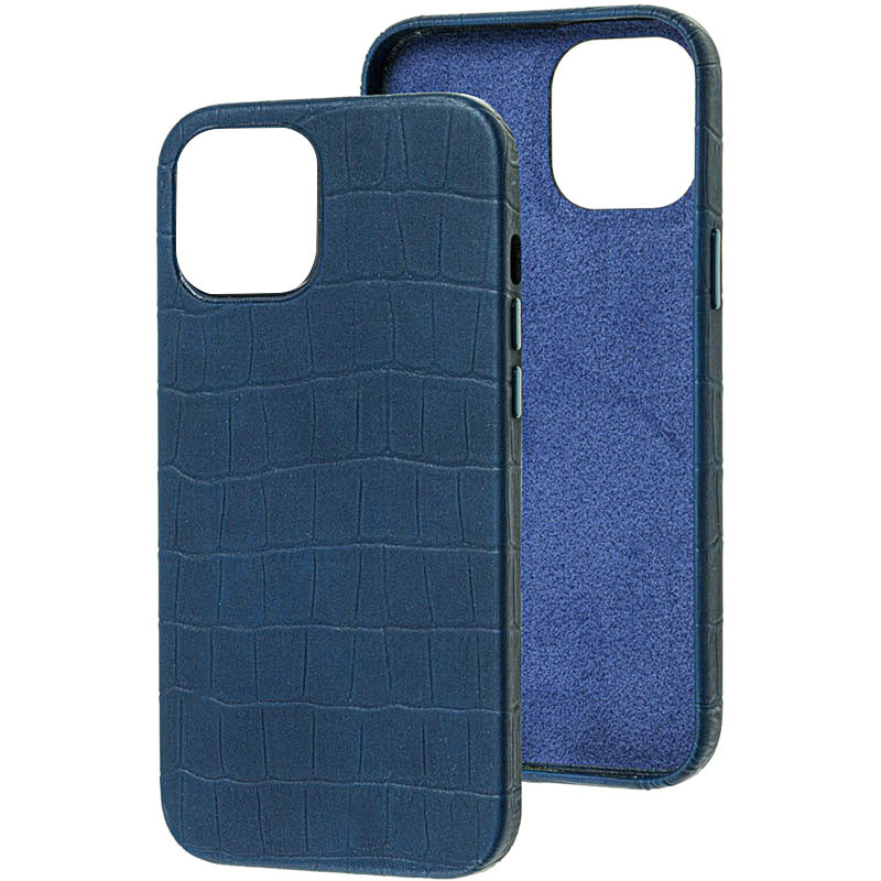 

Кожаный чехол Croco Leather для Apple iPhone 13 mini (5.4") Blue