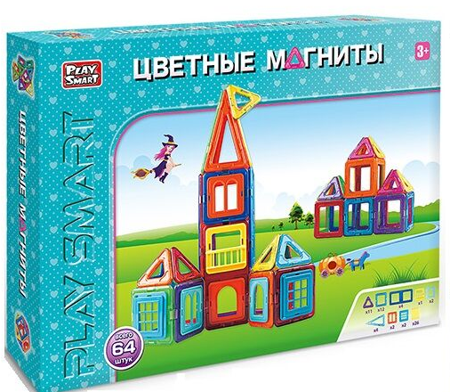 

Магнитный конструктор Play Smart Домик 64 детали(90538)