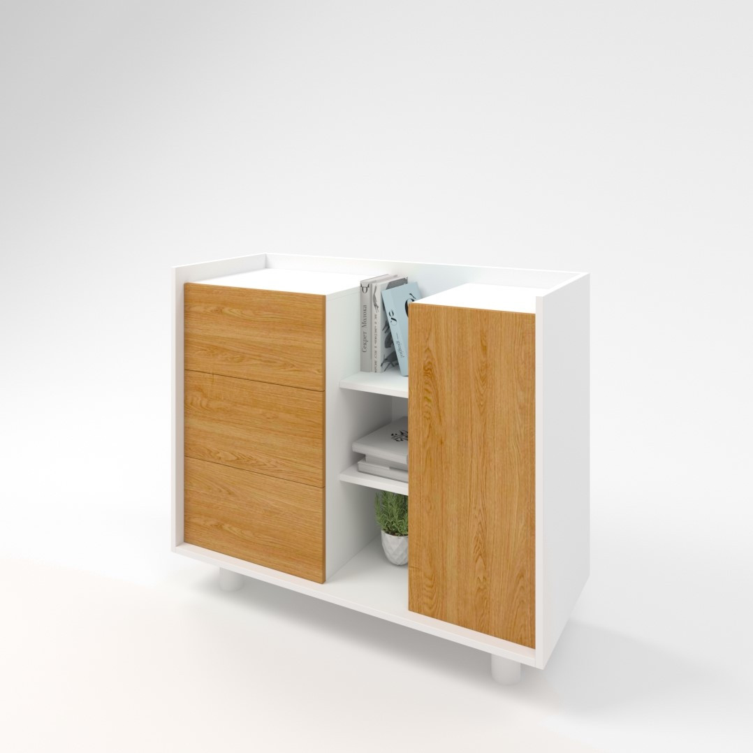 

Комод с ящиками WOSCO М03.30351 белый / дуб