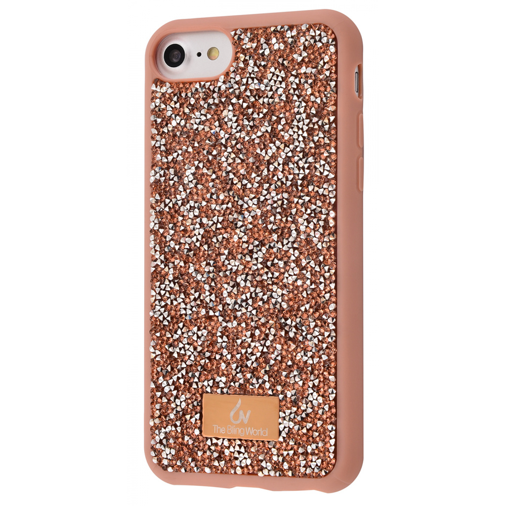 

Чехол-накладка с камнями и блёстками Bling World Grainy Diamonds (TPU) iPhone 6/6s/7/8/SE 2 rose gold Розовый Золотой