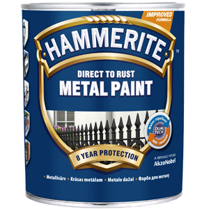 

Краска для металла 3 в 1 Hammerite гладкая черная 5л