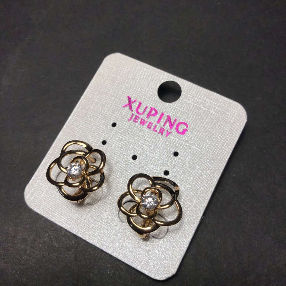 

Серьги Xuping Позолота 18К с белыми камнями 15х16мм, ida31080