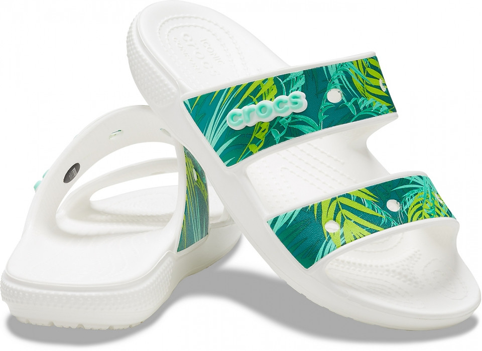 

Шлепанцы (слайды) Crocs Classic Crocs Tropical Sandal 39 Белые в принт 207183