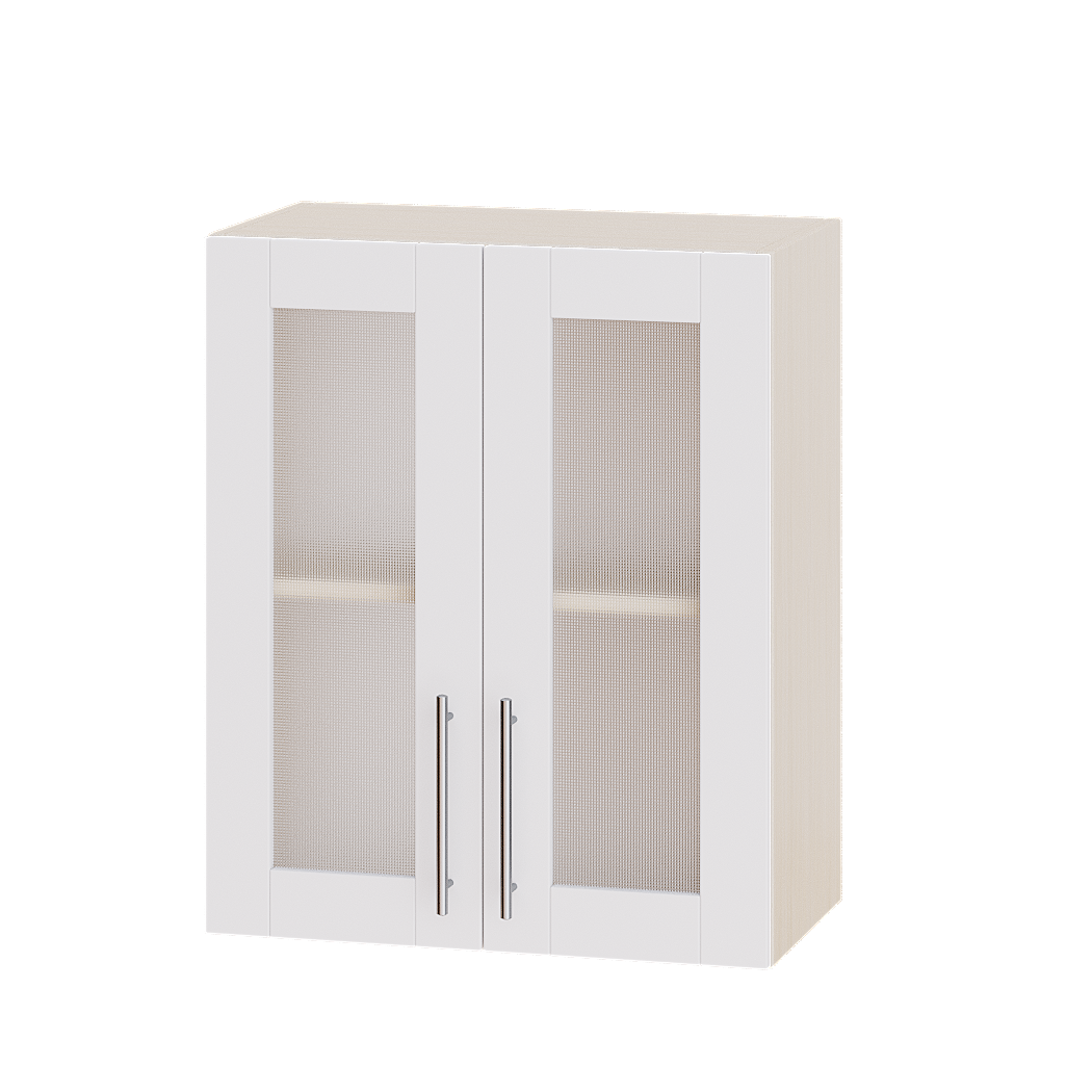 

Кухня Модерн Эверест модуль Верх Витрина ВВ10-600 Белый Глянец - Дуб молочный 60х30х72см