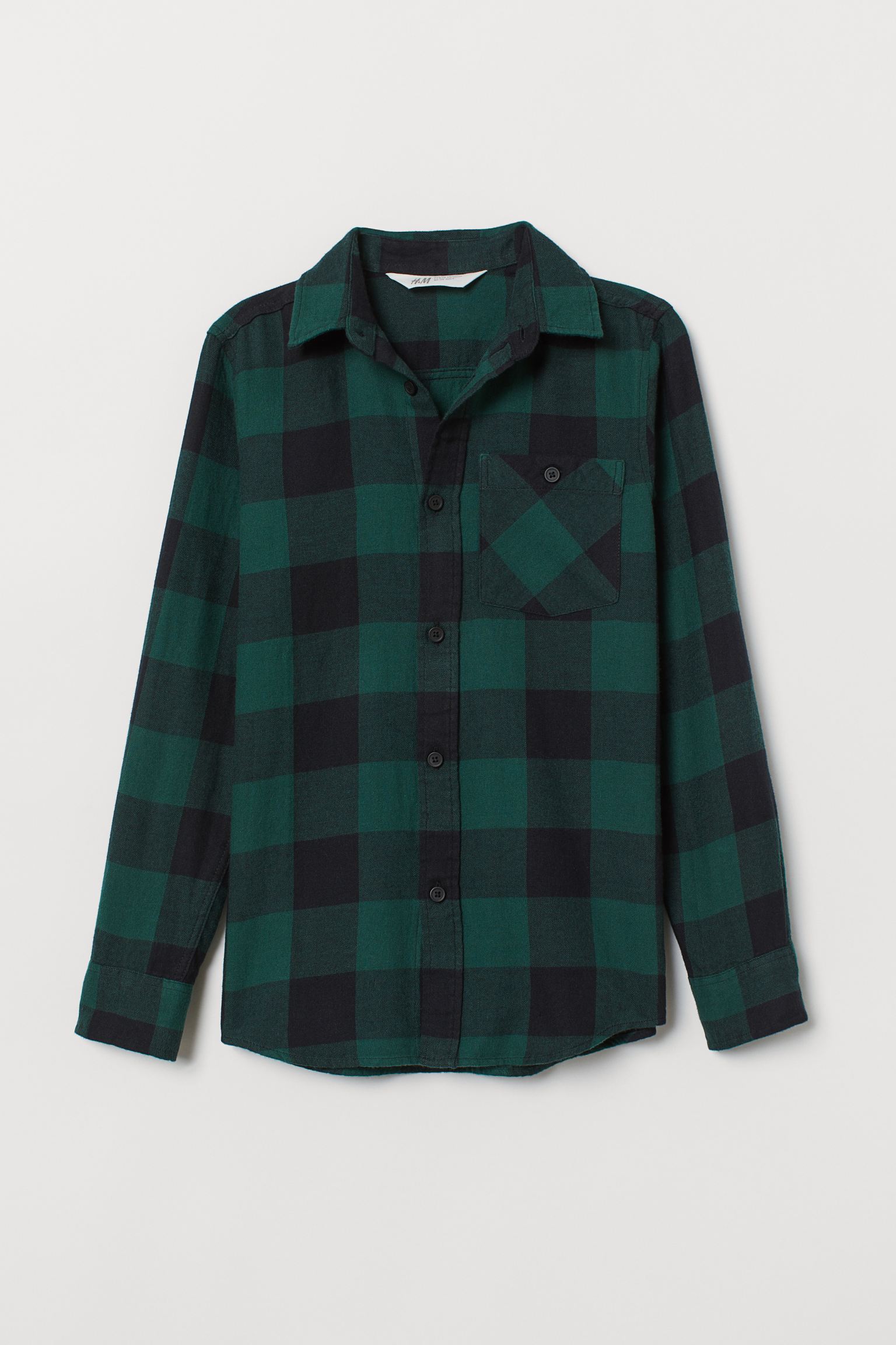 

Рубашка H&M 134см зелено черный клетка 711754154