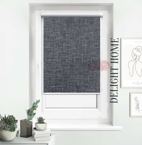 

Ролета в кассете с направляющими алюминий термо Tanova Рогожка БО графит 87.5х150 см