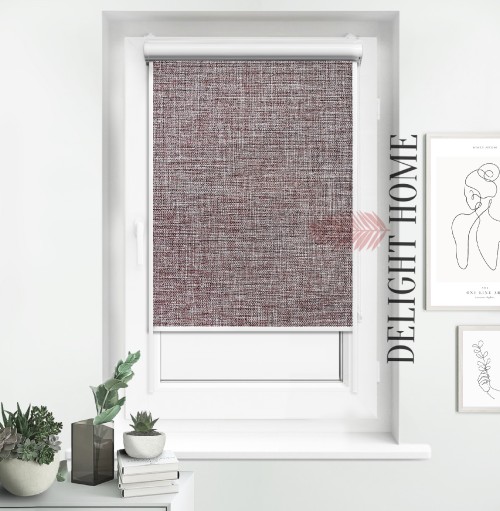 

Ролета в кассете с направляющими алюминий термо Tanova Рогожка БО бордовый 82.5х150 см