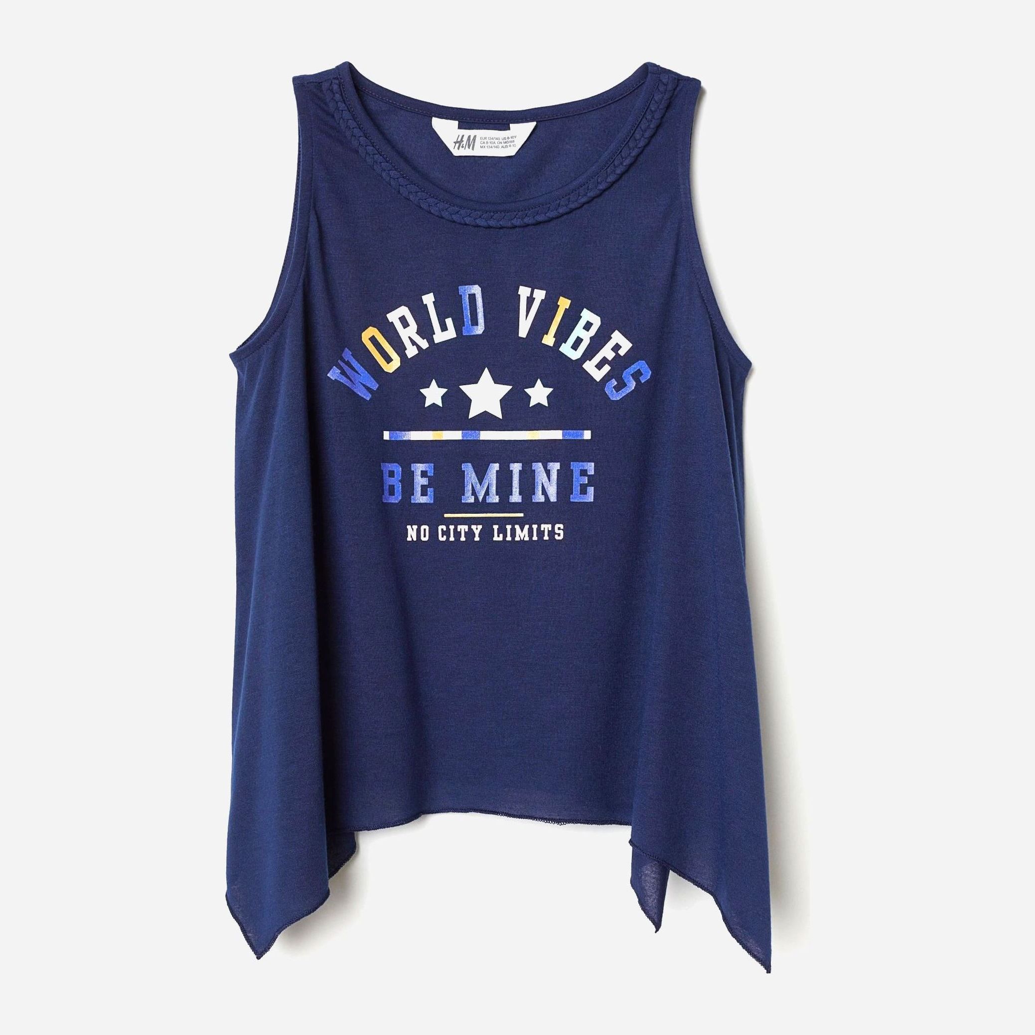 

Майка H&M 1211-666840 134-140 см Темно-синий/Надпись