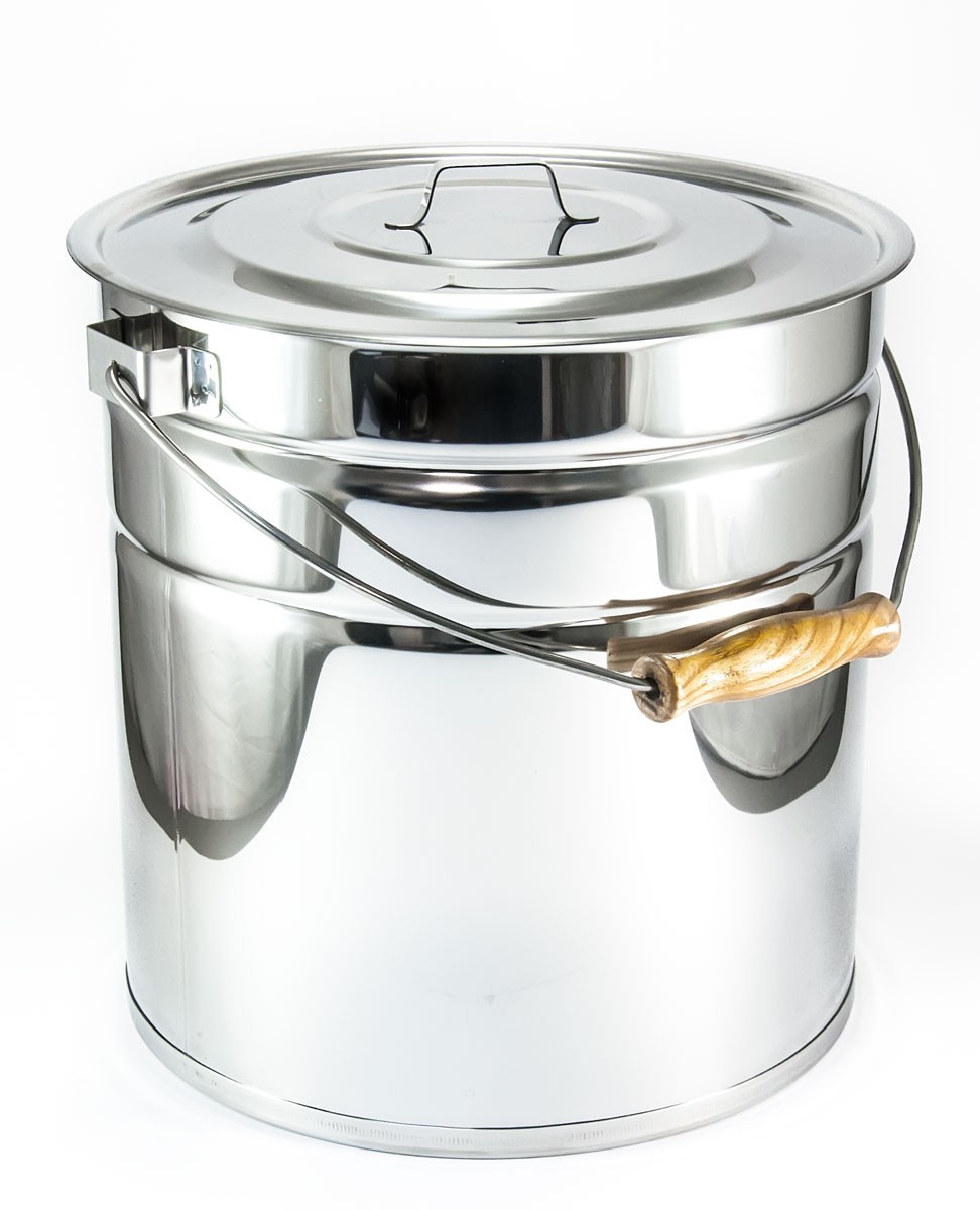 

Ведро из нержавеющей стали 14 л зеркальная полировка с крышкой