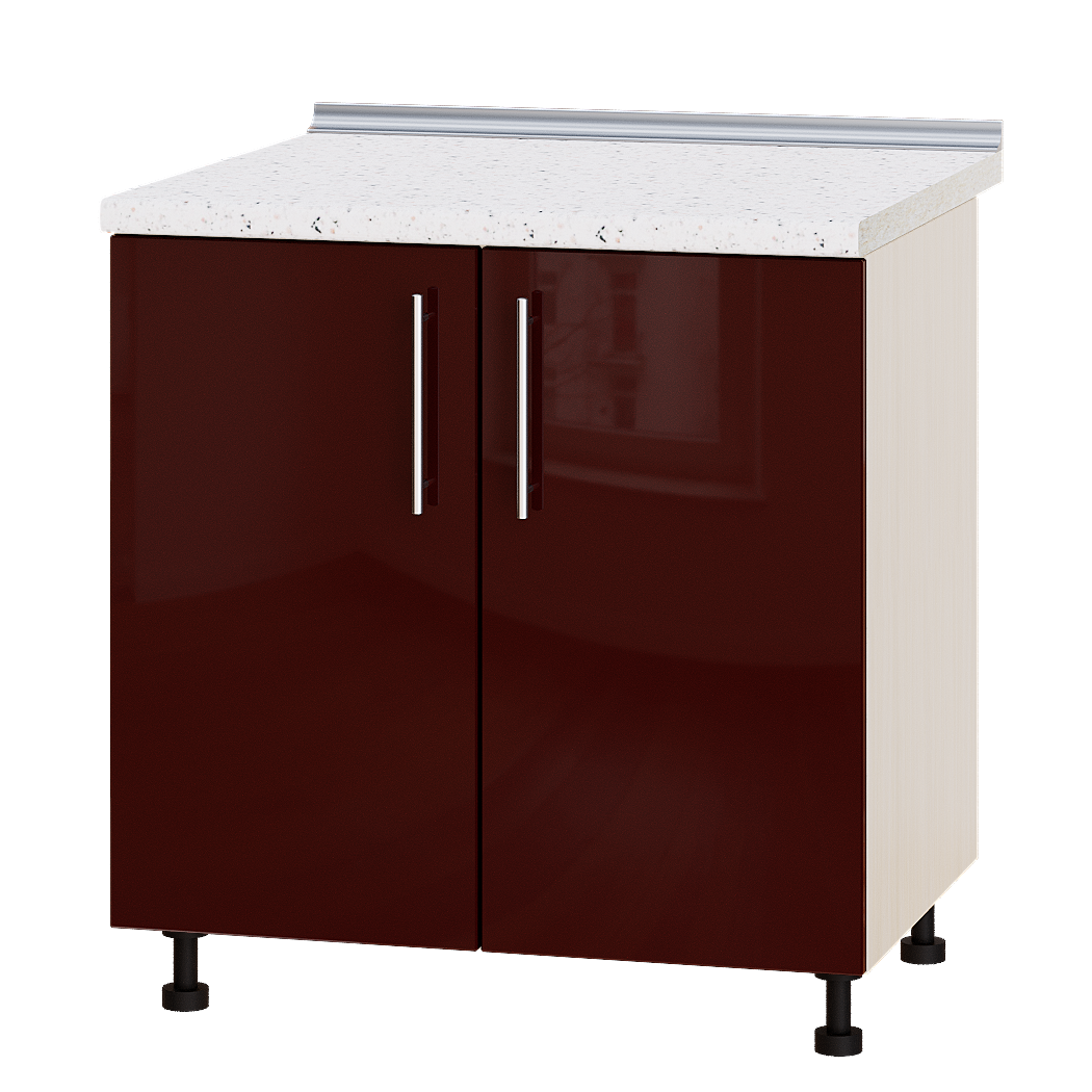 

Кухня Модерн модуль Низ Н82-800 Бордо Глянец - Дуб молочный 80х47х82см + столешница 80см