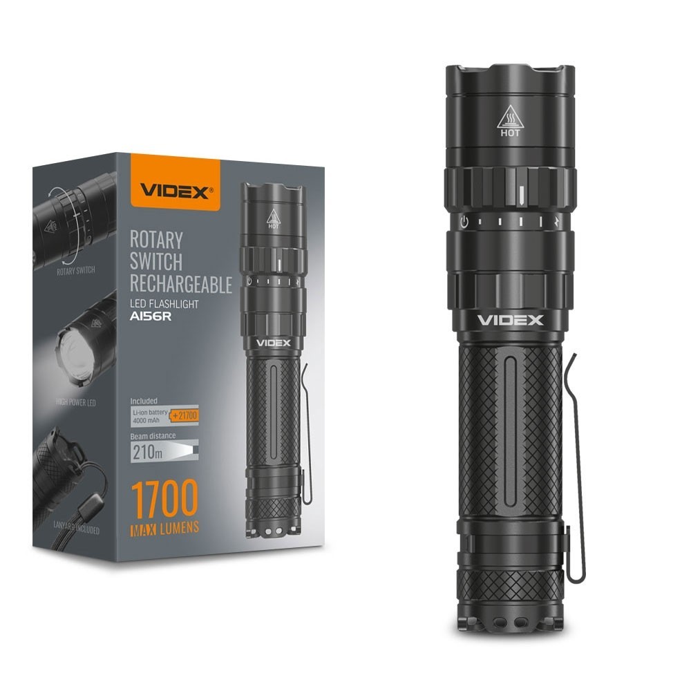 

Портативний світлодіодний ліхтарик A156R VIDEX 1700Lm 6500K (VLF-A156R)