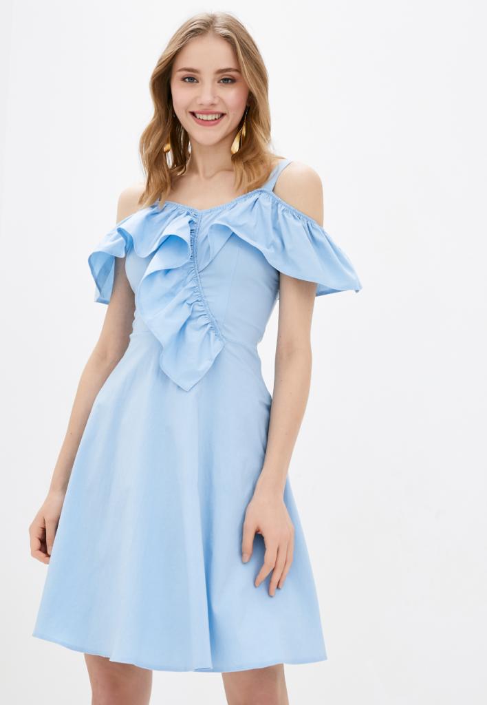 

Летнее платье на бретелях с рюшами Подіум 25860-LIGHT/BLUE  Голубой, Летнее платье на бретелях с рюшами Подіум 25860-LIGHT/BLUE M Голубой