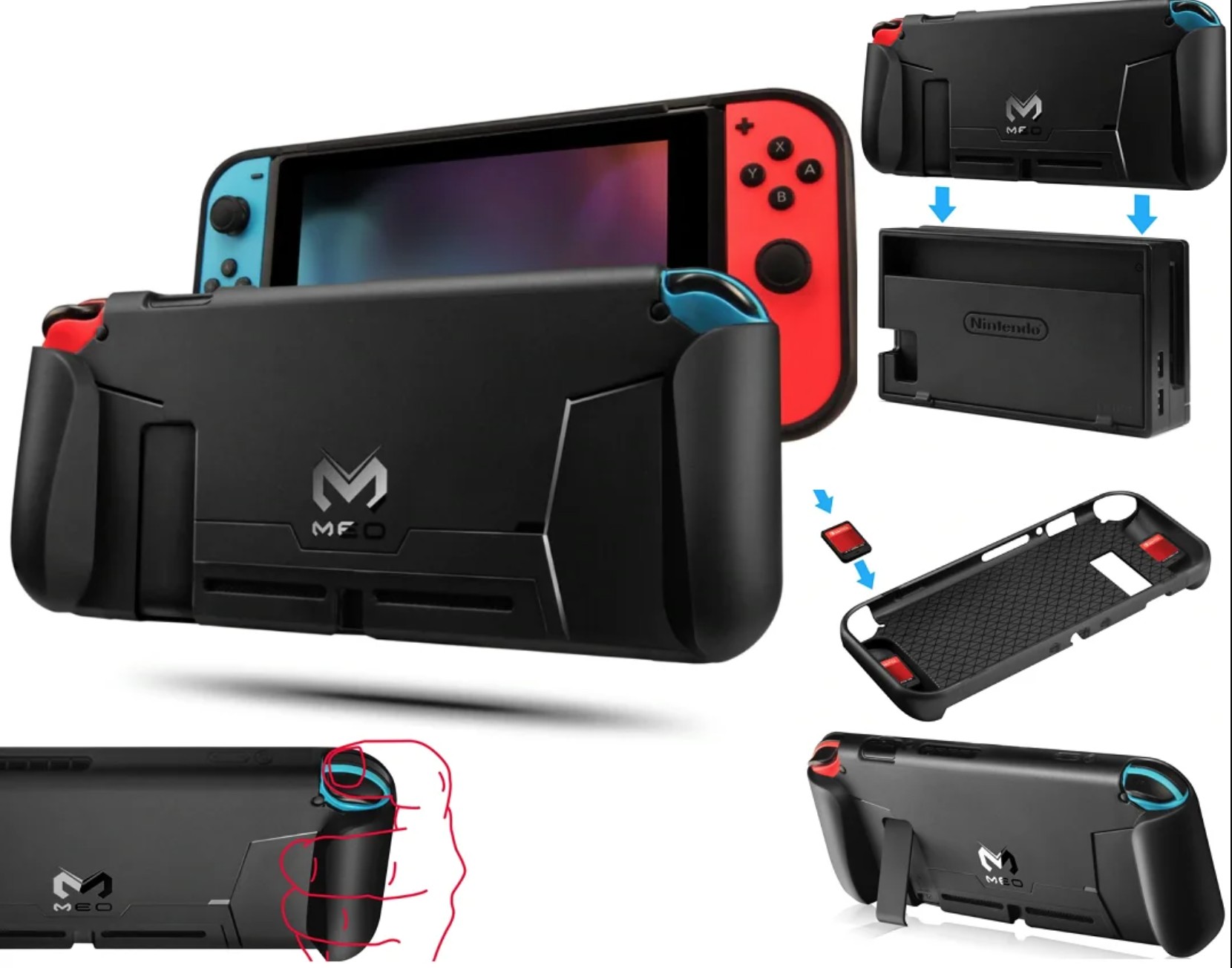 

Силиконовый чехол GripCase MEO с ручками для Nintendo Switch