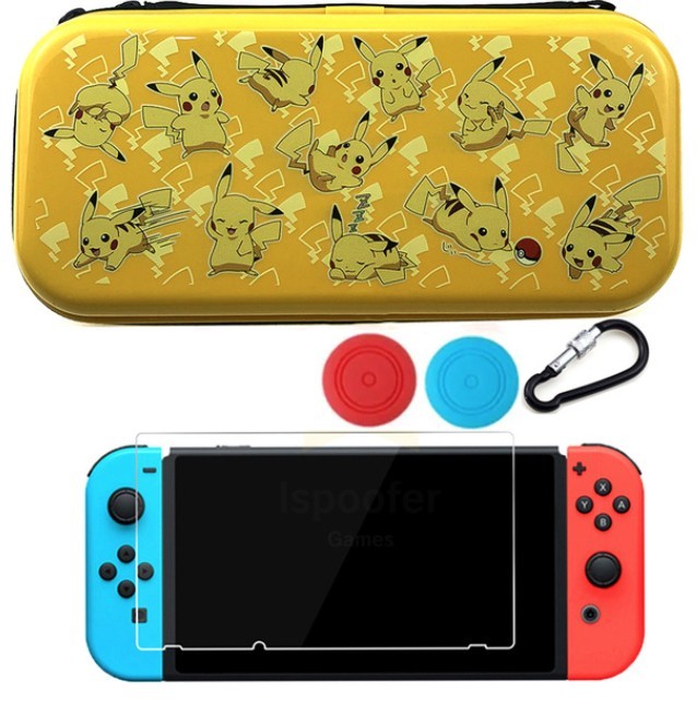 

Жесткий чехол iSpoofer с рисунком для Nintendo Switch + Cтекло / Pikachu