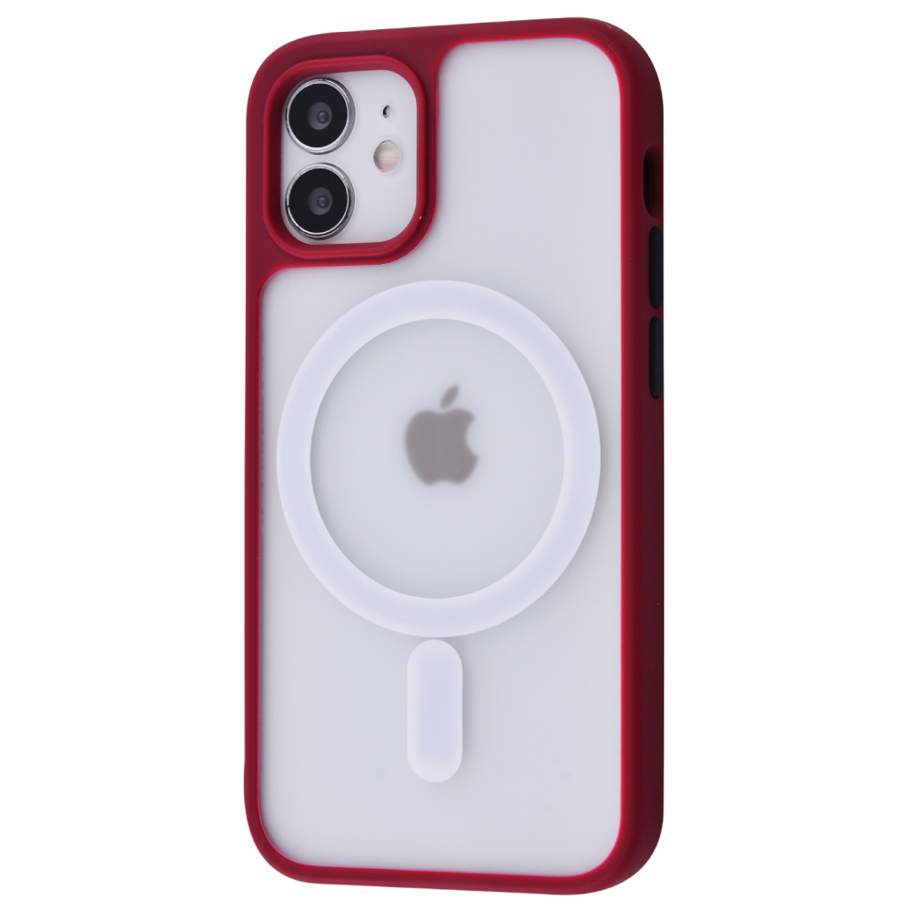

Чехол с поддержкой magsafe PRC Shadow Matte Case with MagSafe (PC+TPU) iPhone 12 mini red Красный